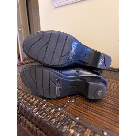 Clarks Wish Excite Tall Black Leather Riding Boots Women's Size 8 Whimsygoth - Picture 6 of 7